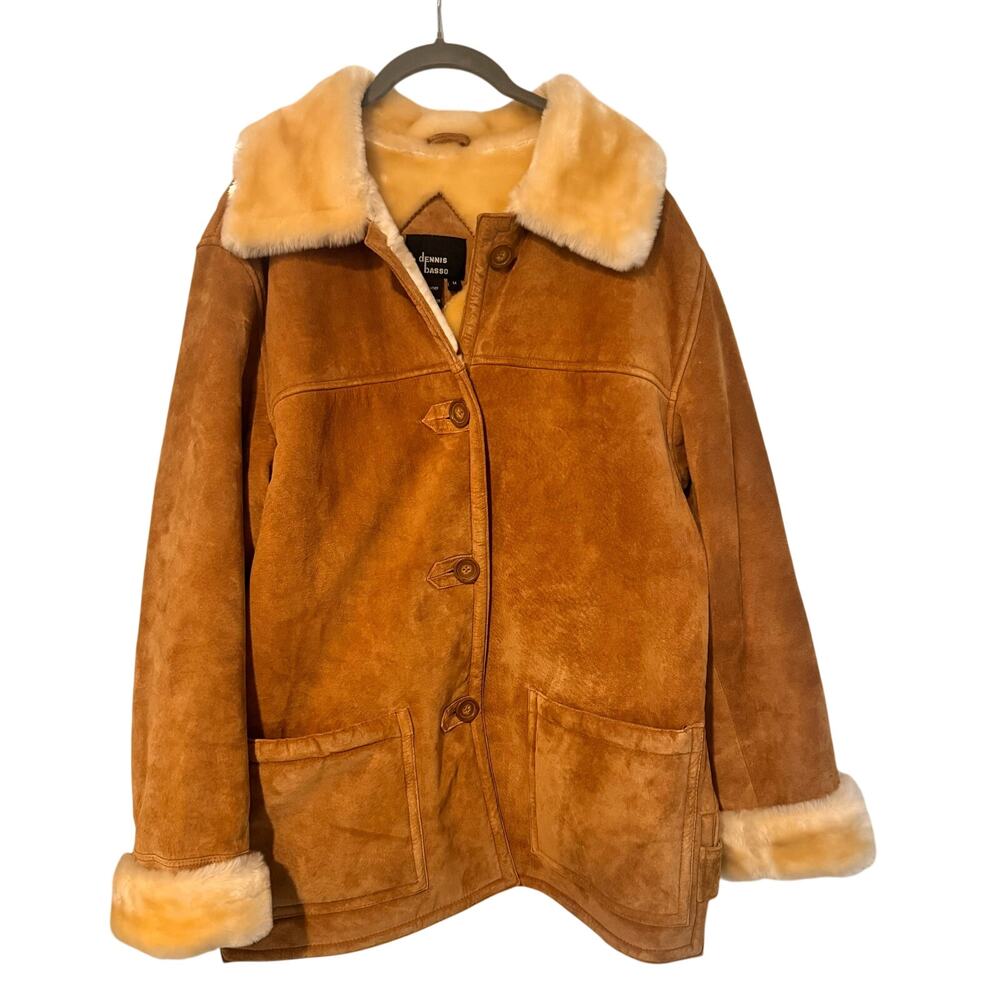 Men's Medium Dennis Basso Leather Coat, Brand‎ New With Tags